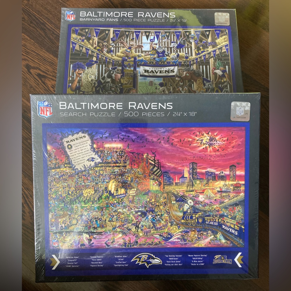 Baltimore Ravens Puzzles - Set of Two, NIB - NFL